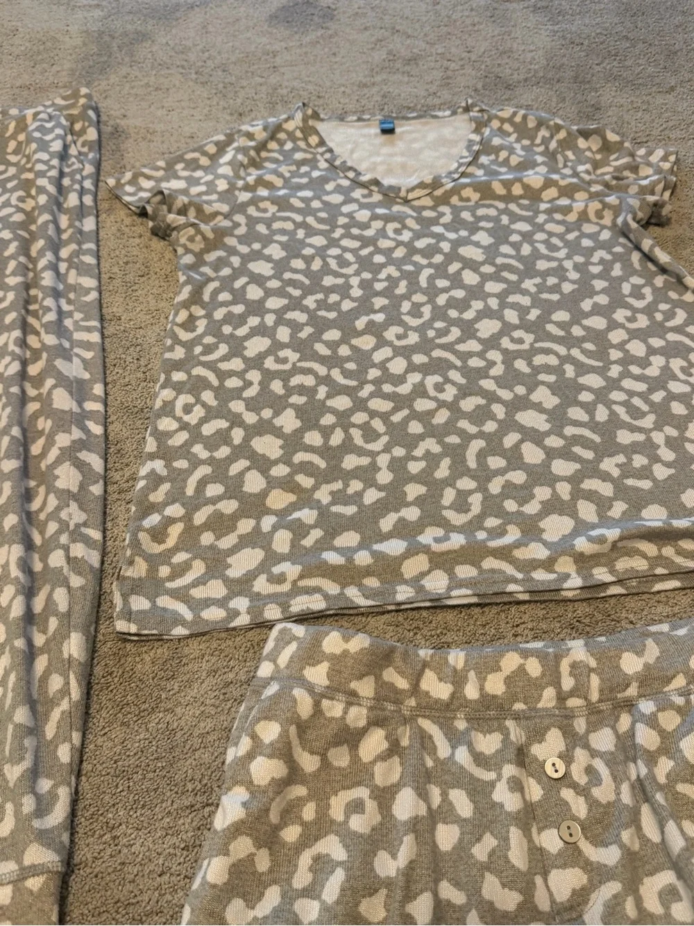 Cozy Leopard Print 3-Piece Pajama Lounge Set